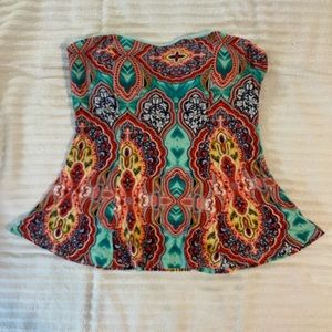 Paisley Strapless Top